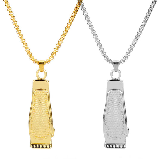 Creative Barber Shop Wash Cut And Shave Head Clippers Pendant Necklace