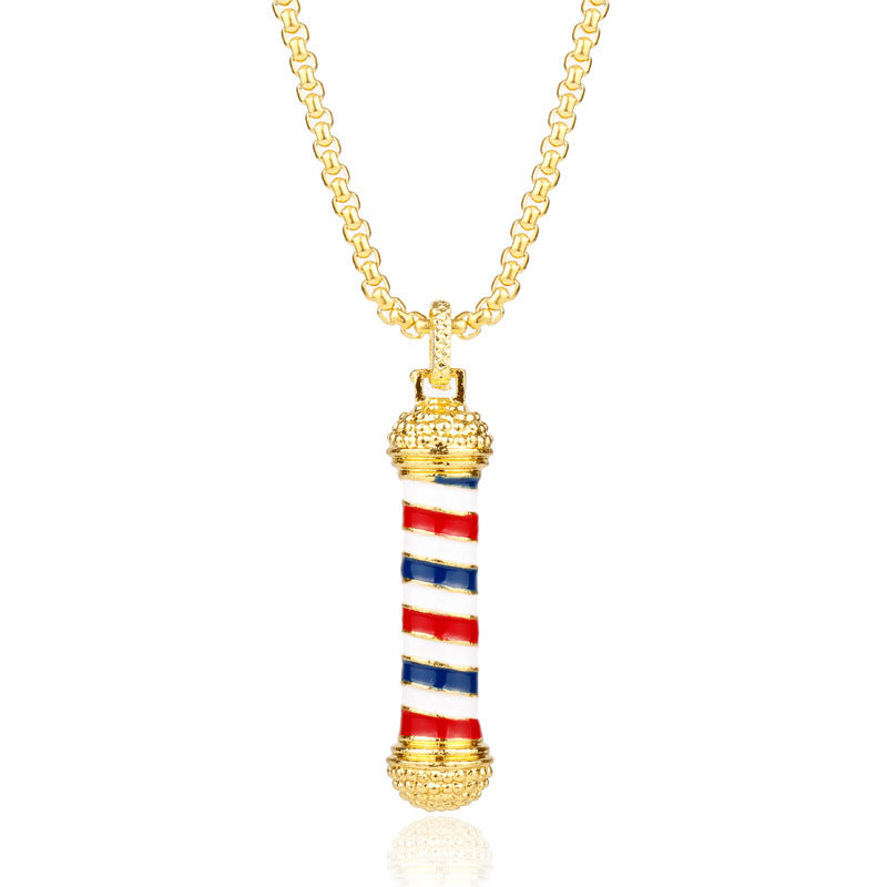 Japanese And Korean Fashion Oil Dripping Barber Turn Light Tool Necklace