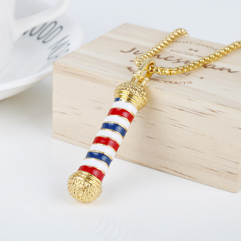 Japanese And Korean Fashion Oil Dripping Barber Turn Light Tool Necklace