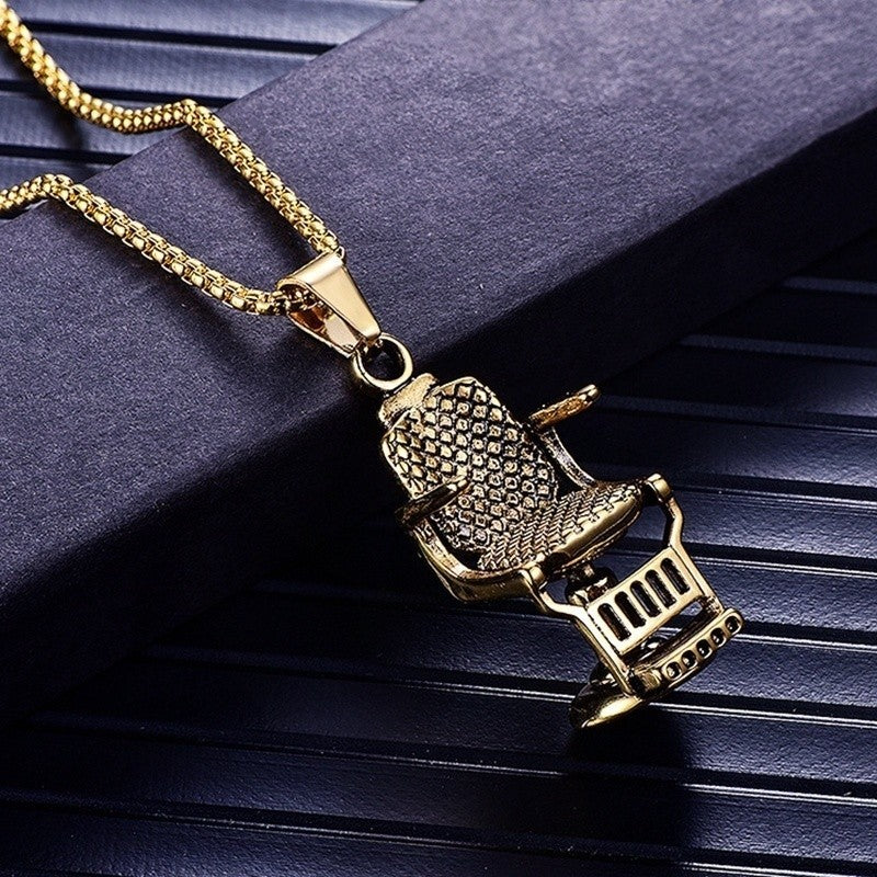 Rock Barber Seat Pendant Necklace