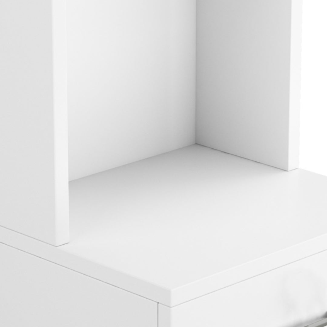 5-Compartment Barber Storage Cabinet – White MDF