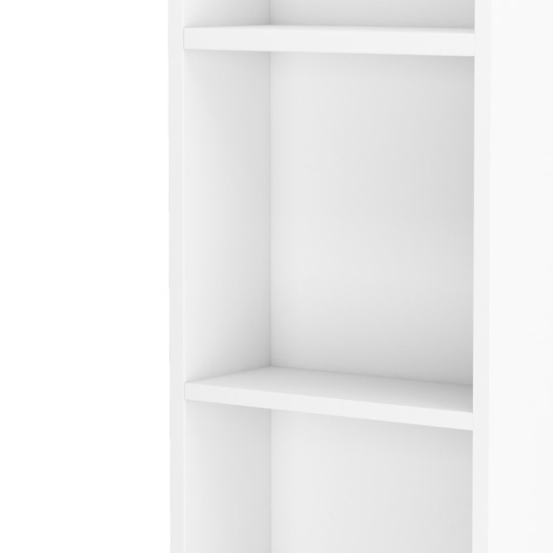 5-Compartment Barber Storage Cabinet – White MDF