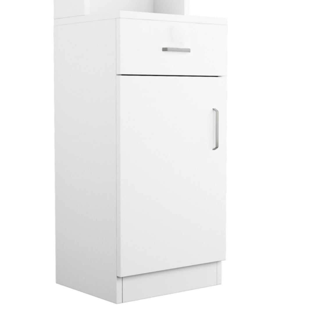 5-Compartment Barber Storage Cabinet – White MDF