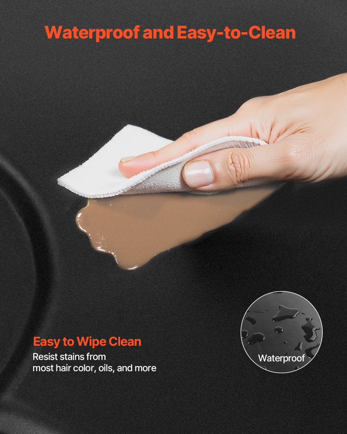 Salon Mat For Hair Stylist, 3 X 5 FT Rectangle Salon Chair Mat Anti Fatigue, 7/8" Thickened PVC + PU Barber Shop Floor Mat With Round Cut Out, Anti-Trip Beveled Edges & Non-slip Bottom