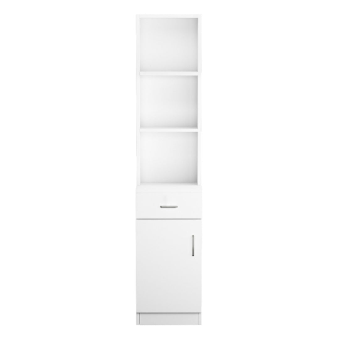 5-Compartment Barber Storage Cabinet – White MDF