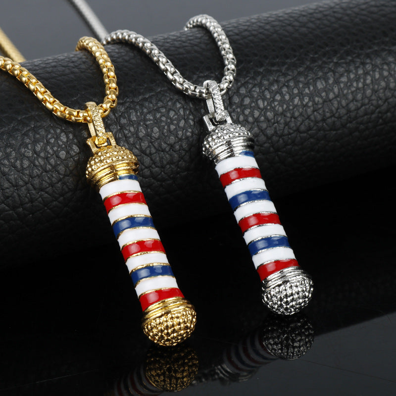 Japanese And Korean Fashion Oil Dripping Barber Turn Light Tool Necklace
