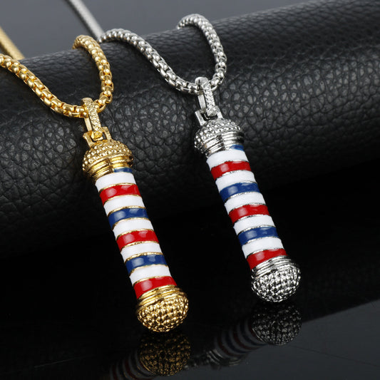 Japanese And Korean Fashion Oil Dripping Barber Turn Light Tool Necklace