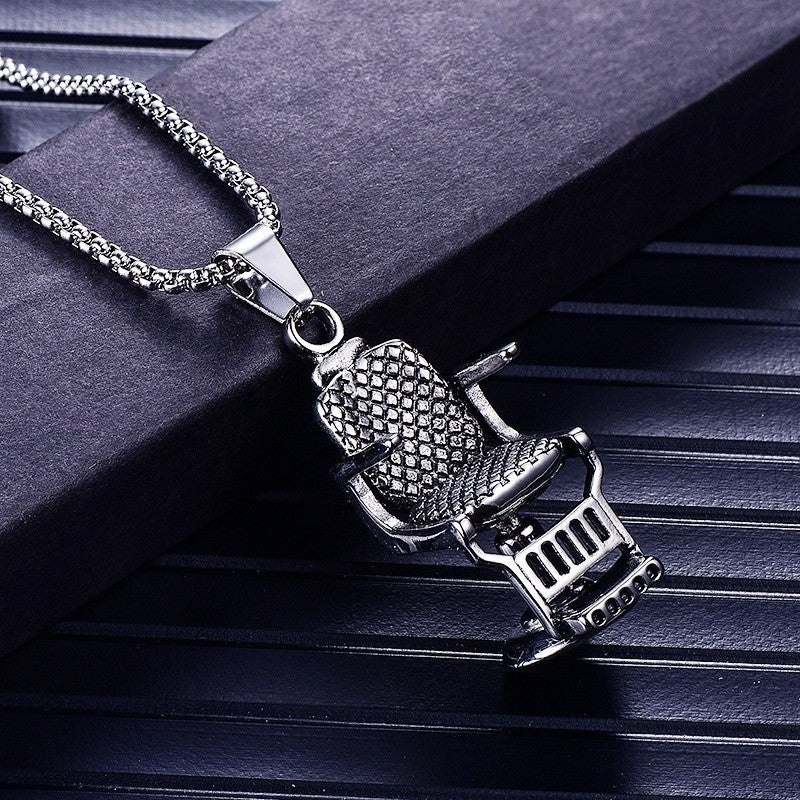 Rock Barber Seat Pendant Necklace