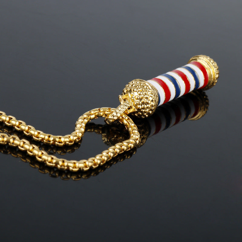 Japanese And Korean Fashion Oil Dripping Barber Turn Light Tool Necklace