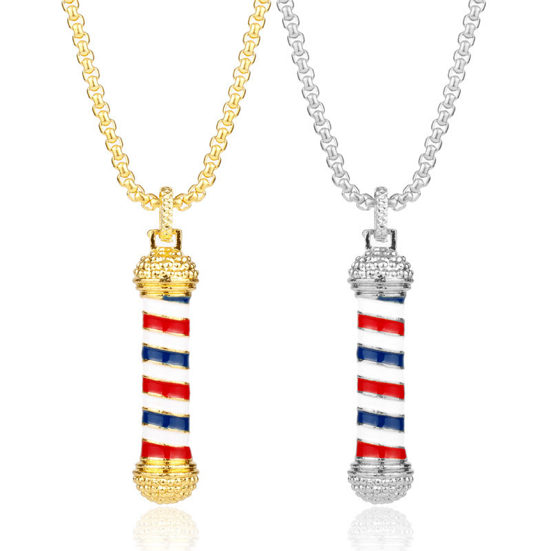 Japanese And Korean Fashion Oil Dripping Barber Turn Light Tool Necklace